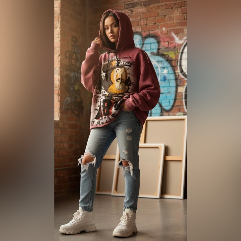 Mickey Graphic Hoodie with sequins